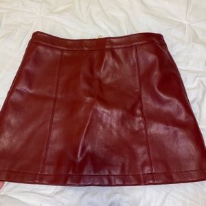 Maroon leather skirt